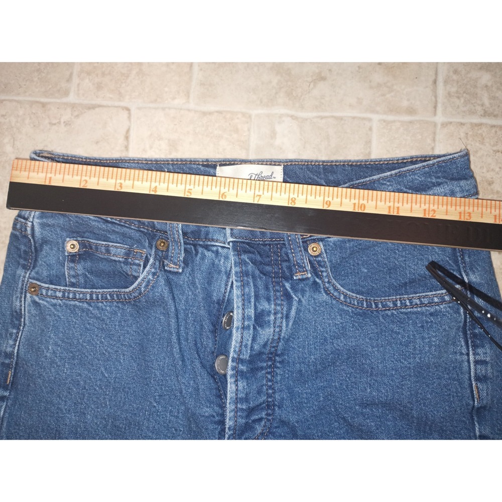 Universal Thread Straight High Rise Button Fly Jeans Blue Capsule Wardrobe 4 - Picture 7 of 9